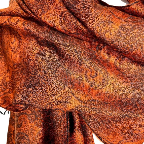 Pashmina Cashmere Paisley Scarf Shawl Wrap Stole Silk and Cashmere soft - Picture 3 of 12